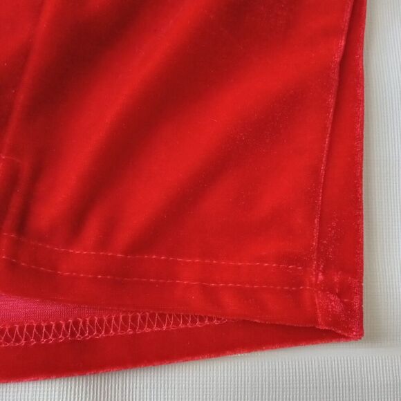 Lush Red Velour Spaghetti Strap Mini Length Bodycon Dress Women's Size Large - Picture 7 of 12